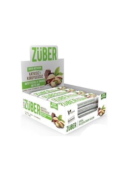 Züber Antep Fıstıklı, Kakaolu Meyveli Bar (12 x 40GR) fiyatları