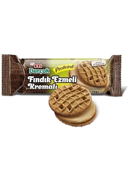 Eti Burçak Fındık Ezmeli Proteinli Bisküvi 158 G x 18 Adet fiyatları