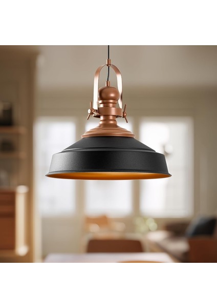 Beyaz- Tekli Sarkıt Aydınlatma Metal Sıvama, Ev, Ofis, Cafe, Restoran Avizeleri (Siyah- )