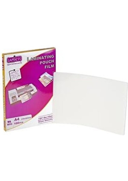 A4 216 x 303 mm Laminasyon Filmi 80 Micron 100'lü Paket Yapışkanlı fırsatları