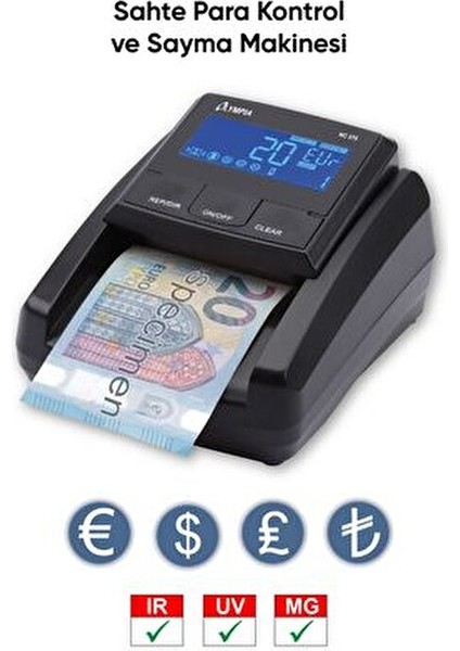 NC 375 Para Kontrol Cihazı UV MG IR Sensörlerle Donatılmış 60 Banknot/Dakika fiyatları