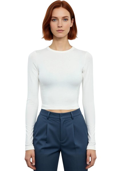 Kadın Fitted Bisiklet Yaka Bordo Çizgili Uzun Kollu Viskon Ribana Kışlık Bluz Günlük Kullanım Için modelleri