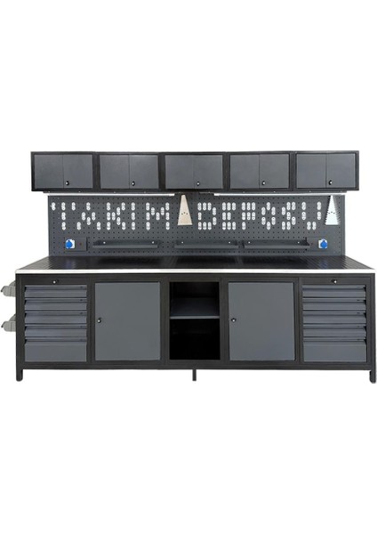 TTR4431 3 Metre Takım Tezgahı 10 Çekmeceli 10 Dolaplı Ara Bölmeli