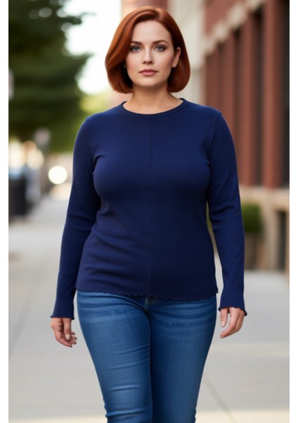 Stil Kadın Fitilli Bluz Crop Örme Fitted Kalıp Büyük Beden modelleri