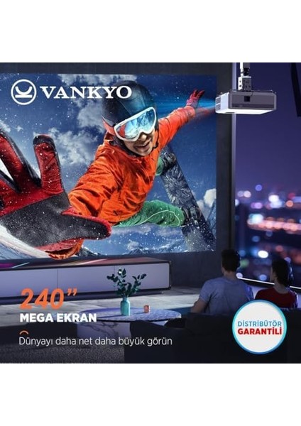 Sunspark 500W 5g Wi-Fi + 5.1 1080P Destekli Projeksiyon Cihazi - LCD LED - 240 Inç Yansitma - Dahili Hoparlör - Tv Stick/ps5/hdmı/usb/vga/av modelleri