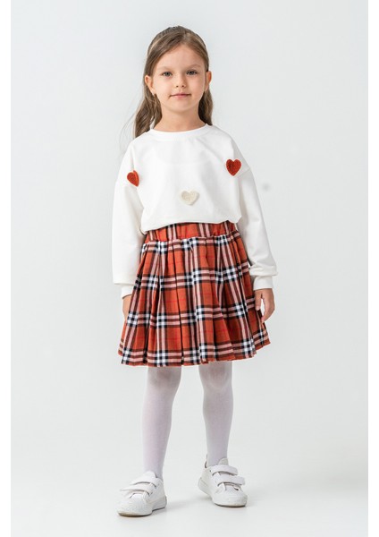 Kareli Etekli Kız Çocuk 3\'lü Takım - 26K 6359 fiyatları