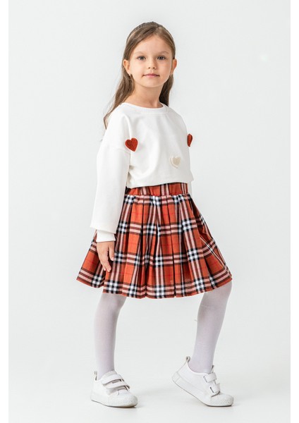 Kareli Etekli Kız Çocuk 3\'lü Takım - 26K 6359 modelleri