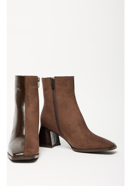 Kahverengi Rugan - Süet Kadın Küt Burun Minimal Bot fırsatları