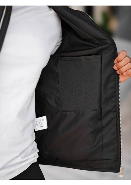 Yeni Sezon Erkek Premium Karbon Deri Slim Fit Mevsimlik Ceket fırsatları