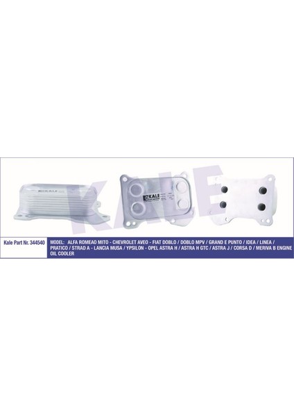 -344540 - Yağ Soğutucu Alfa Romeo Mıto 08 - Opel Astra H Astra J Corsa D 05<14 - Lancıa Ypsılon 06<11 1.3dmtj (Montaj Aparatlı)