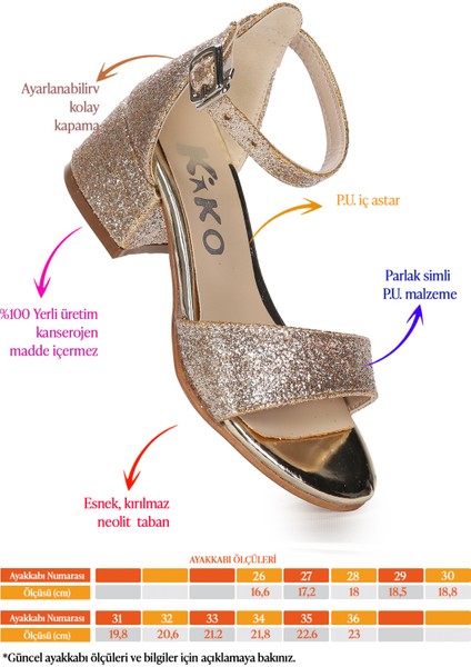 Alexa Günlük Kız Çocuk 4 cm Topuklu Sandalet Abiye Ayakkabı fiyatları