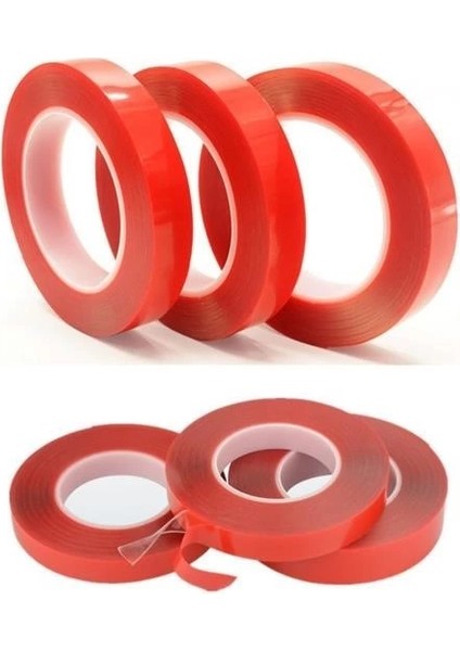 2 Metre Güçlü Yapışkanlı Çift Taraflı Slikon Pratik Şeffaf Bant