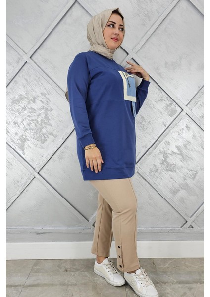 Kadın Kombinli Sallantı Aksesuar Detaylı Tesettür Tunik fiyatları