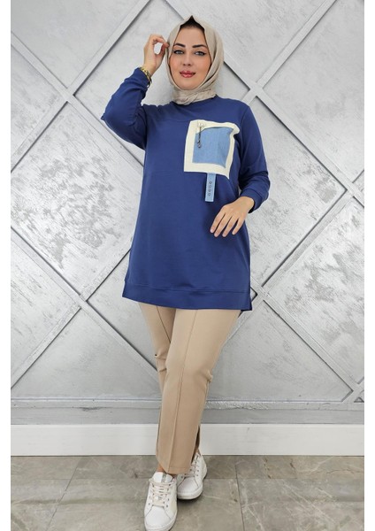 Kadın Kombinli Sallantı Aksesuar Detaylı Tesettür Tunik modelleri