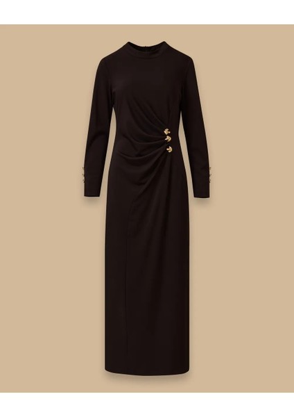 1023 Karından Büzgülü Kol Ucu Düğmeli Sandy Elbise 10002521311023 fırsatları