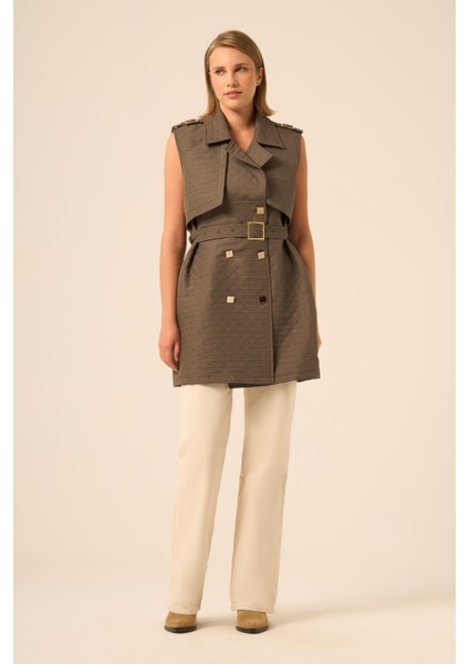 Bayan Kapitone Yelek Haki 31240 modelleri