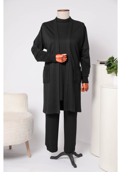 2516-BBP-25K_R080 Modal Hırka Triko Konbinli Üçlü Takım