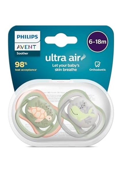 Philips Avent Ultra Air Emzik 6-18 Ay, 2'li Paket, Erkek