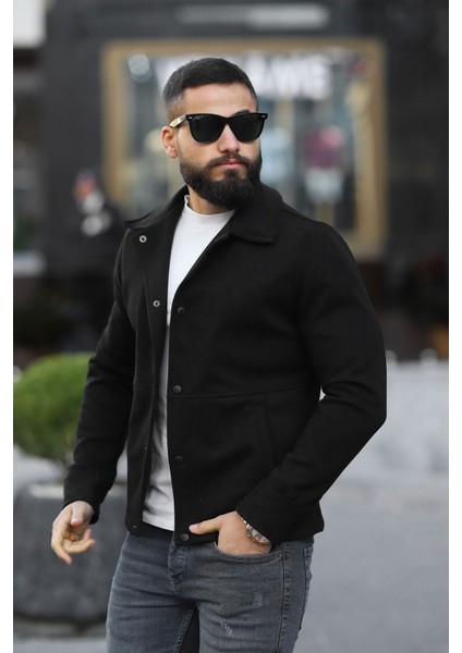 Erkek Slim Fit Deri Ceket