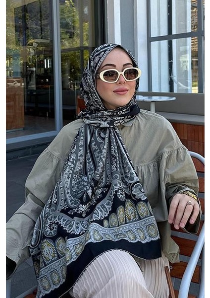 Ebrar'ın Tercihi Bohemian Siyah Comfy Ipek Şal