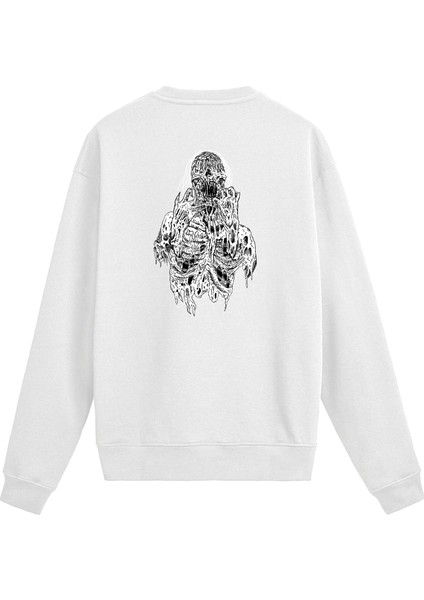 Sırt Baskılı Death Metal Karanlık Çığlık Sweatshirt