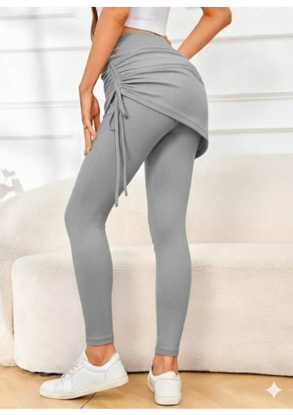 Kadın Yüksek Bel Yandan Büzgülü Alttan Uzun Kaşkorse Tayt Etek fiyatları