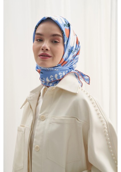 Twill Eşarp Manolya Mavi
