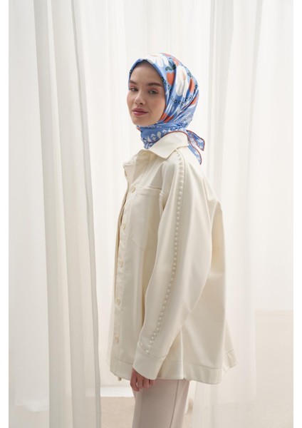 Twill Eşarp Manolya Mavi modelleri