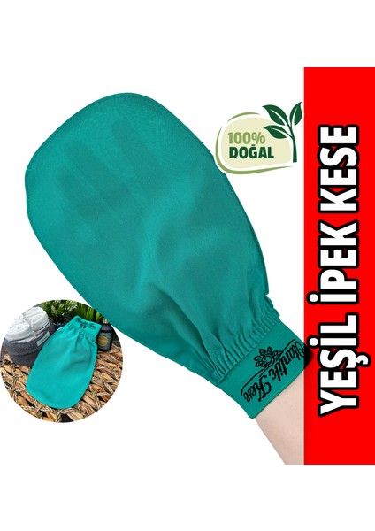 Banyo Kesesi, Hamam Kesesi, Duş Kesesi, Vücut Kesesi, Yeşil İpek Banyo Kesesi