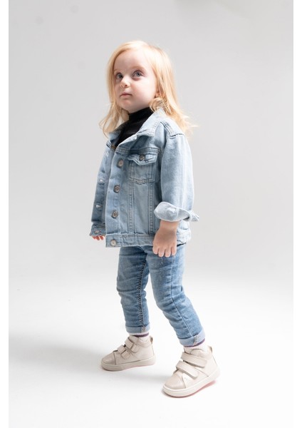 Kız Çocuk Gümüş Hakiki Deri Anatomik Günlük Bot