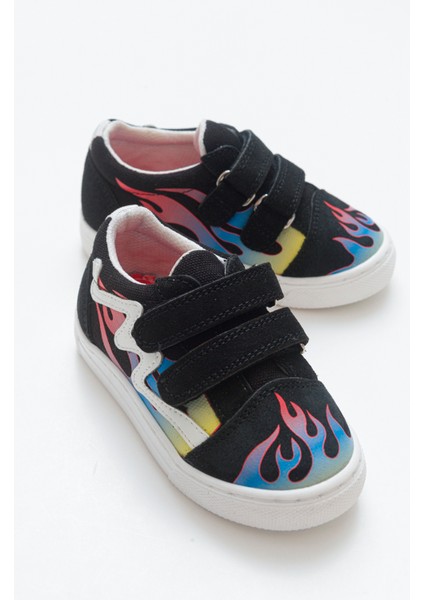 Erkek Çocuk Siyah Hakiki Deri Sneaker Ayakkabı