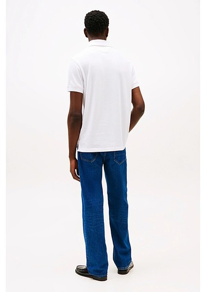 Erkek Regular Fit Göğsü Şeritli ve Yazılı Polo Yaka T-Shirt - Beyaz modelleri