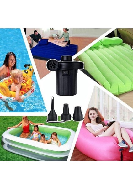 220V Elektrikli ve Çakmak Girişli Hava Pompası -Şişme Yatak Bot Simit Şişme Koltuk Deniz Yatağı Pompa modelleri