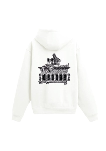 Sırt Baskılı Gotik Mezar Tasarımlı Hoodie