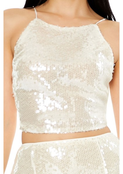 Pul Payetli Bağlamalı Askılı Bluz indirimleri