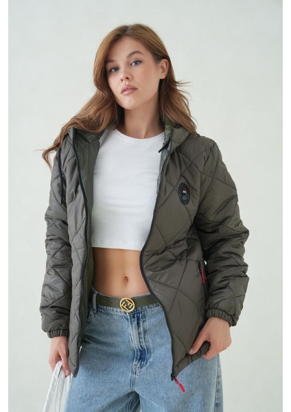 Su ve Rüzgar Geçirmez Jel Elyaflı Kapitone Cepli Spor Mont