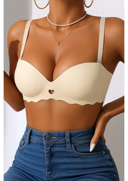 Dikişsiz Balensiz Hafif Destekli Kalp Detay Lazer Kesim Izbırakmaz Görünmez Sütyen