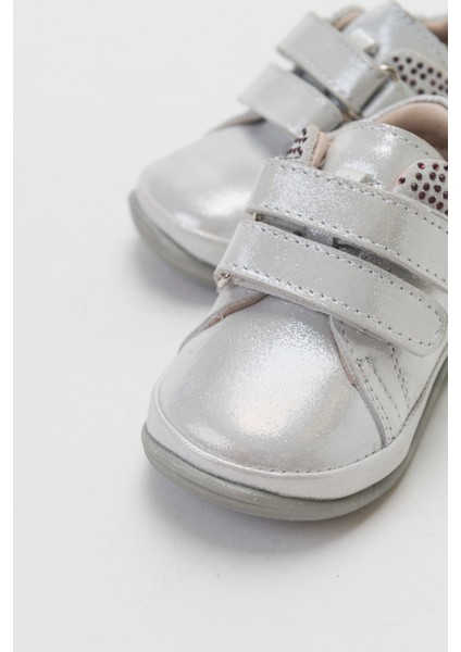 Kız Çocuk Gümüş Hakiki Deri Günlük Çocuk Ayakkabı