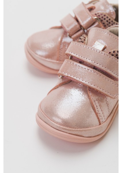 Kız Çocuk Pudra Hakiki Deri Günlük Çocuk Ayakkabı