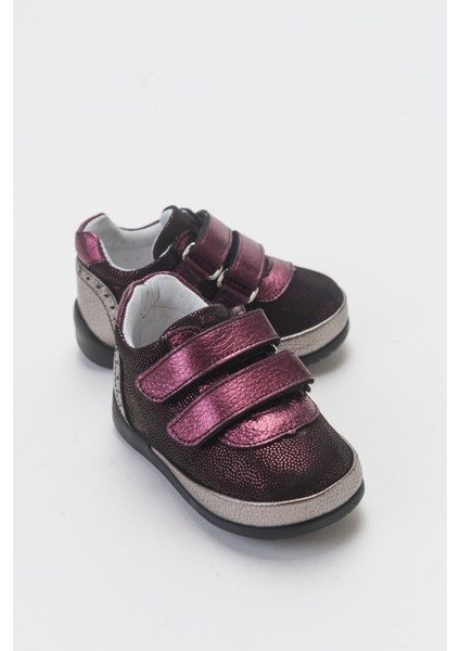 Kız Çocuk Bordo Hakiki Deri İlk Adım Günlük Ayakkabı