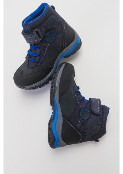 Erkek Çocuk Lacivert Hakiki Deri Trekking Çocuk Bot