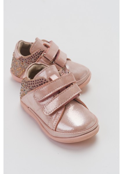 Kız Çocuk Pudra Hakiki Deri Günlük Çocuk Ayakkabı