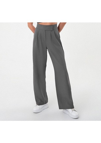 Kadın Beli Cırt Kapamalı Likralı Bol Paça Kışlık Şık Palazzo Pantolon fiyatları