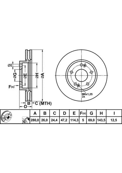 50242 Fren Diski On 517121H000 (2 Adet Fiyatıdır)