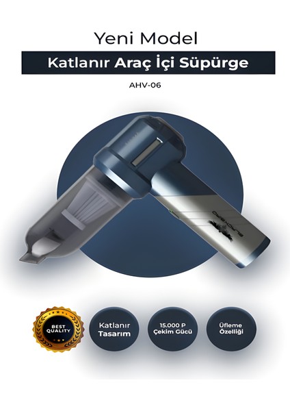 16000Pa Güçlü Kablosuz Araç Süpürgesi | Şarjlı Araba Süpürgesi 6000mAh Portatif El Süpürgesi fiyatları