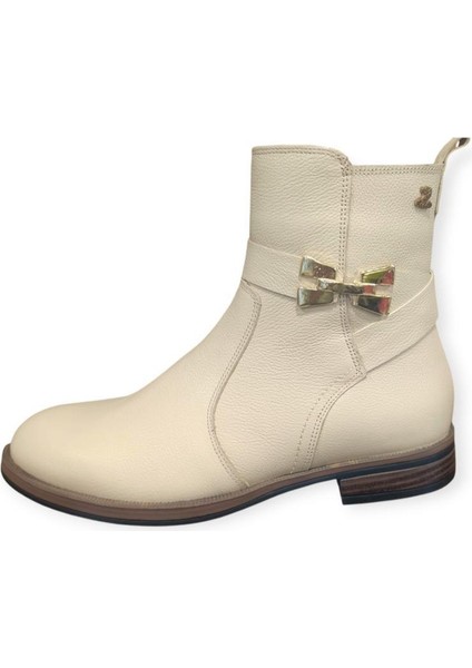2552703K Düz Topuk Ince Taban Deri Kadın Bot