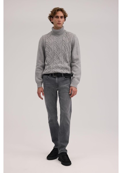 Gri Comfort Fit Pamuklu Esnek Jean Kot Pantolon fiyatları