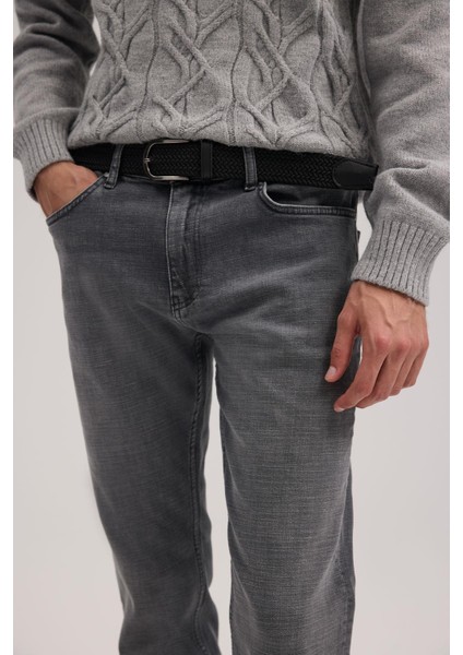 Gri Comfort Fit Pamuklu Esnek Jean Kot Pantolon modelleri