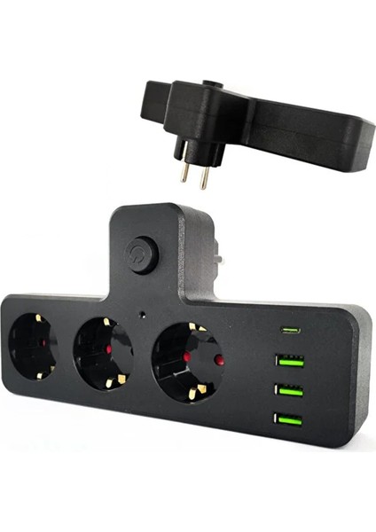 Akım Korumalı Kablosuz 3'lü Priz 3xusb + 1xtype-C 20W Çıkış Gücü 3397 fiyatları