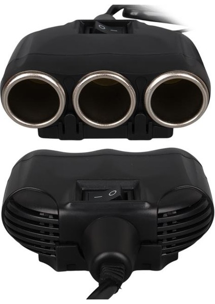 1634 12-24V Tek USB Girişli 120W 80CM Kablolu Dijital Voltaj Ekranlı 3'lü Araç Çakmak Çoklayıcı fırsatları